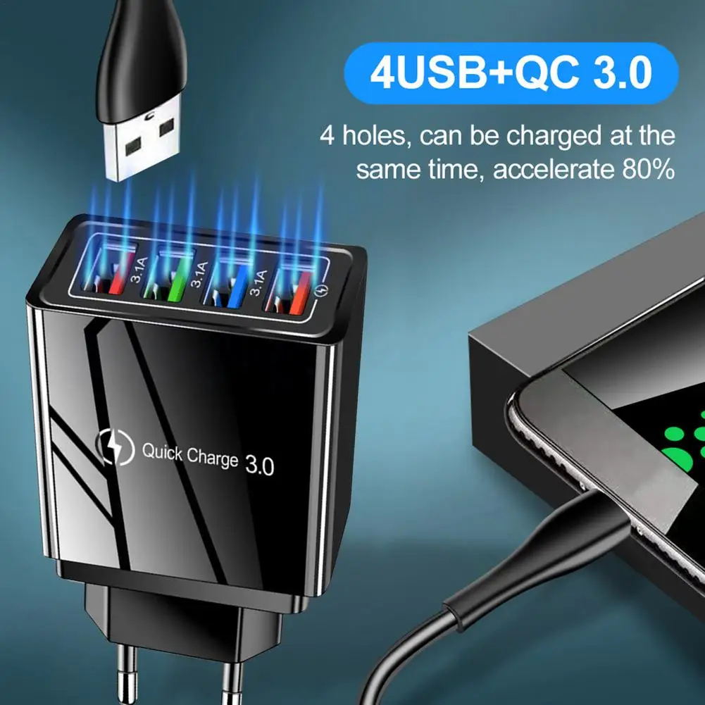 

Porous Plug EU/U.S. Mobile Phone Charger 4USB3A Mobile Phone Charger Multi-charging Hole Mobile Phone Charger Portable Charger