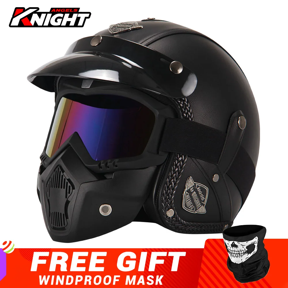 

Мотоциклетный шлем Casco, модульный съемный шлем на все лицо, двойной, винтажный Байкерский, для мотокросса