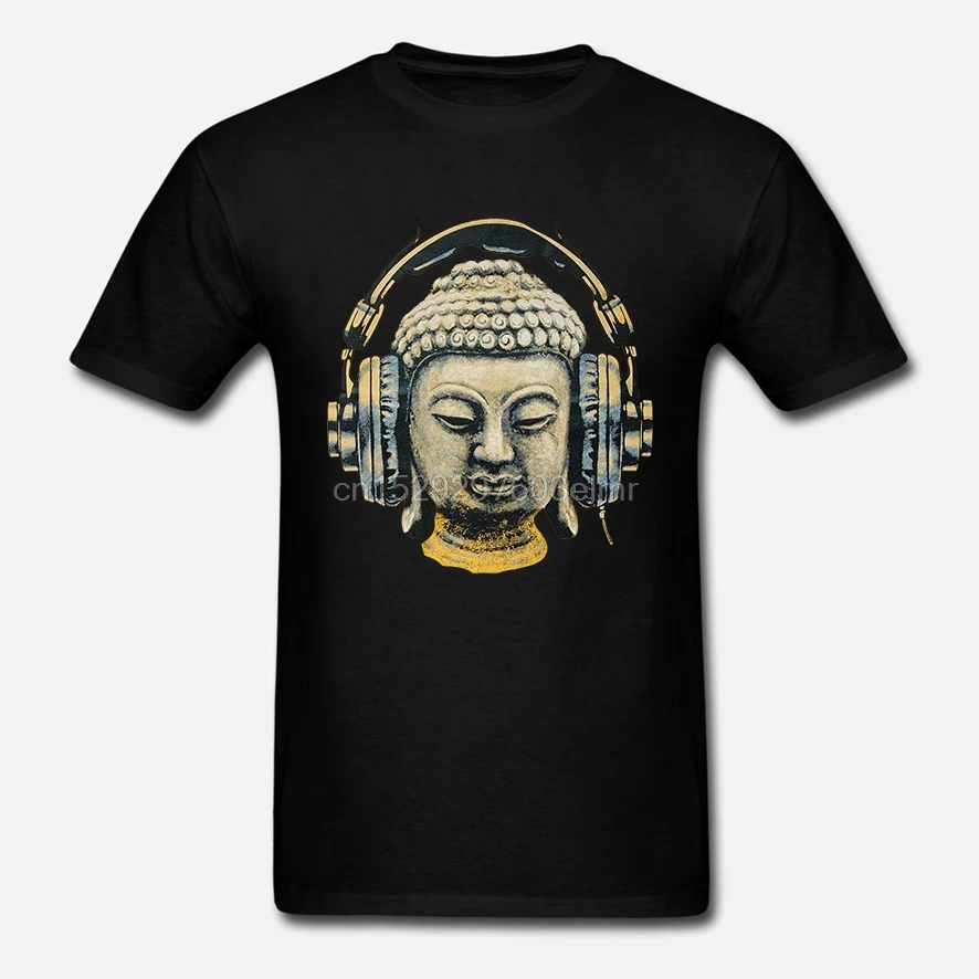 DJ BUDDHA наушники Музыкальный клуб мужская футболка Транс Гоа техно хип хоп Мужская