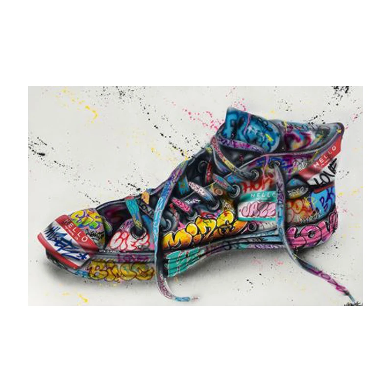 

Graffiti Art Creative Shoes Art Canvas Painting Cuadros Posters Print Wall Art for Living Room Home Decor (No Frame)