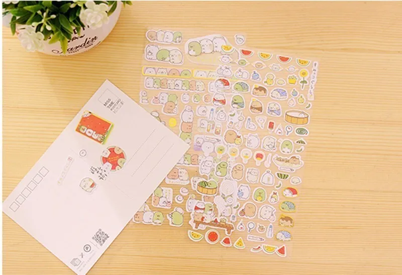 Милые животные прозрачные наклейки s Kawaii DIY украшения ручной дневник для счетов стикеры Скрапбукинг школьные канцелярские принадлежности 06484