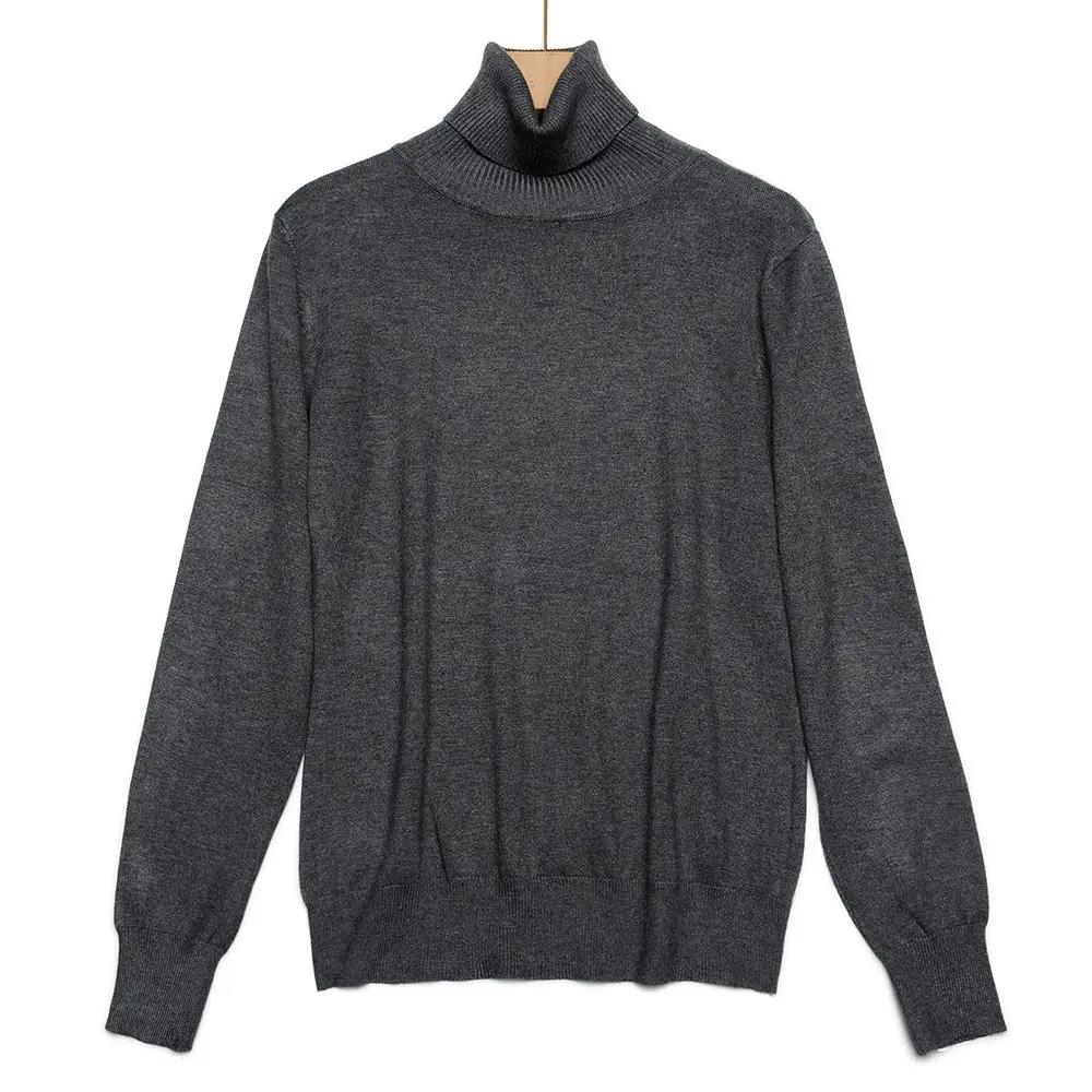 Dark Grey 9488 ONLYSVTER женский свитер с высоким воротником пуловеры с длинными рукавами Топ хорошо тянется мягкий женский джемпер Повседневный вязаный пуловер - Color: Dark Grey 9488