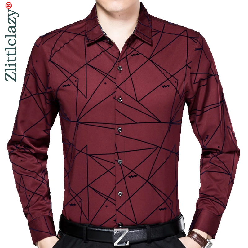 2021 Мужская модная брендовая Повседневная Деловая приталенная рубашка Camisa с