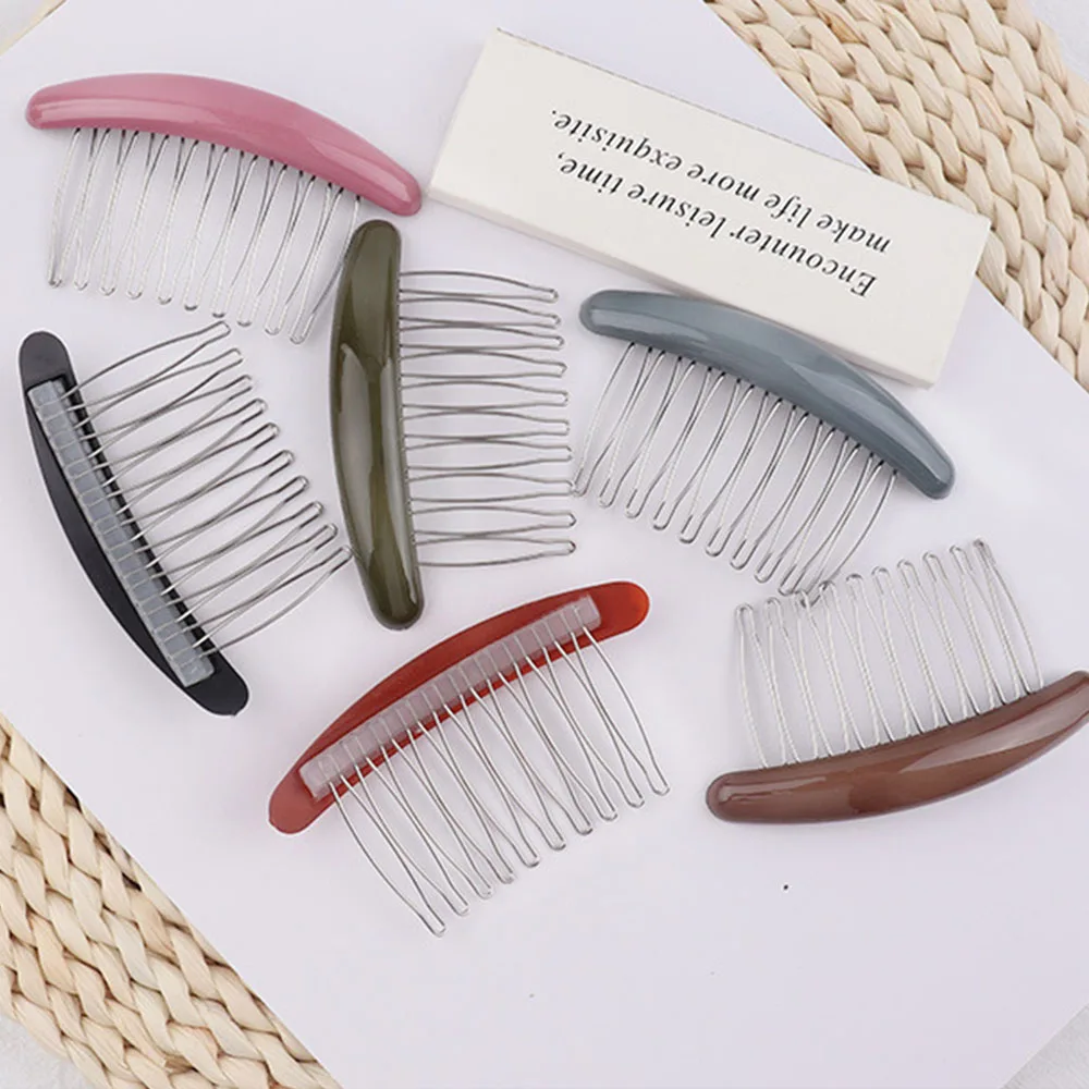 

2021 New Morandi Plastic Hair Combs Temperament All-match Non-slip Fashion Broken Hair Clip Bangs Insert Comb Hair Accessories