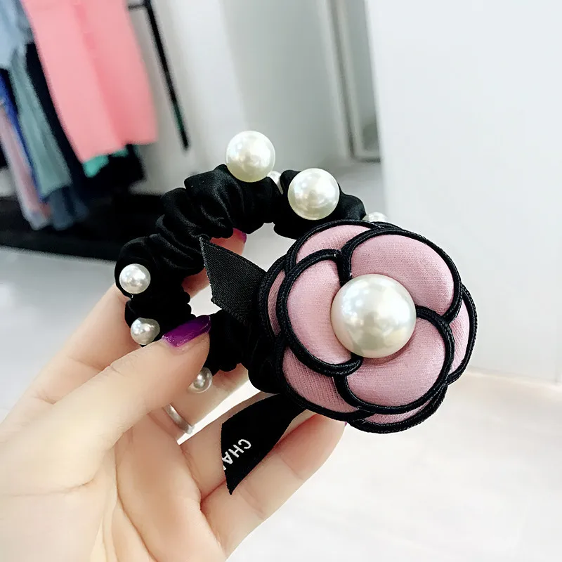 Женские резинки для волос Камелия модный конский хвостик с жемчужинами в