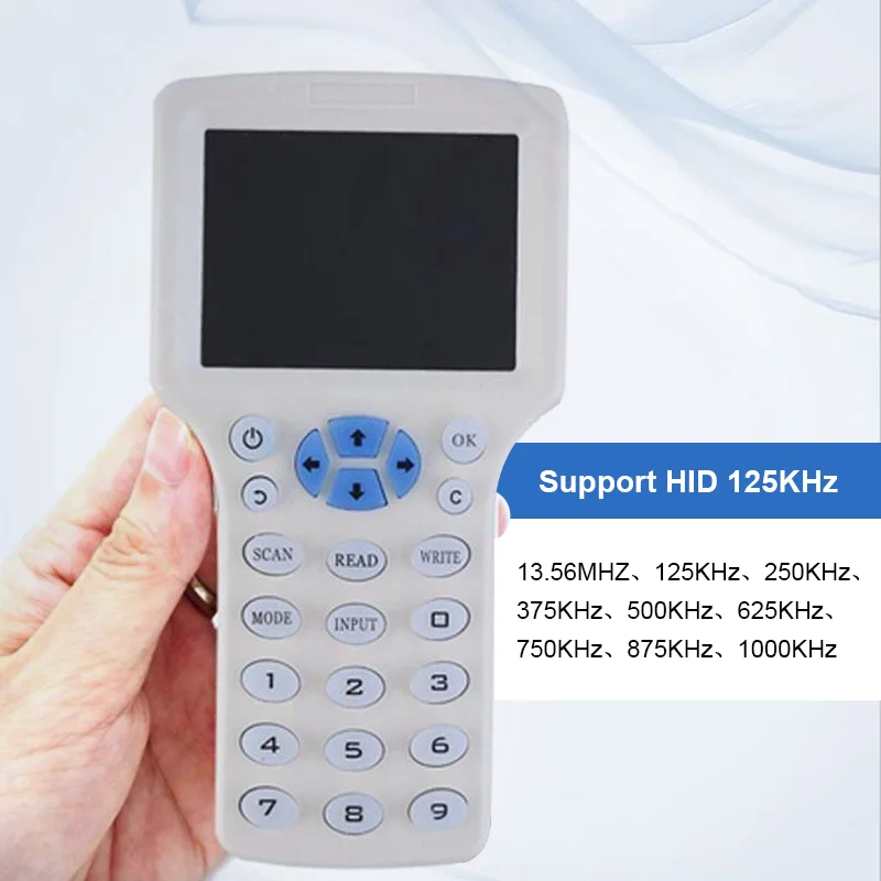 

Handheld RFID English Copier 13.56Mhz Smart Chip Card Reader 125Khz Tag Key Duplicator UID Badge Programmer Writer