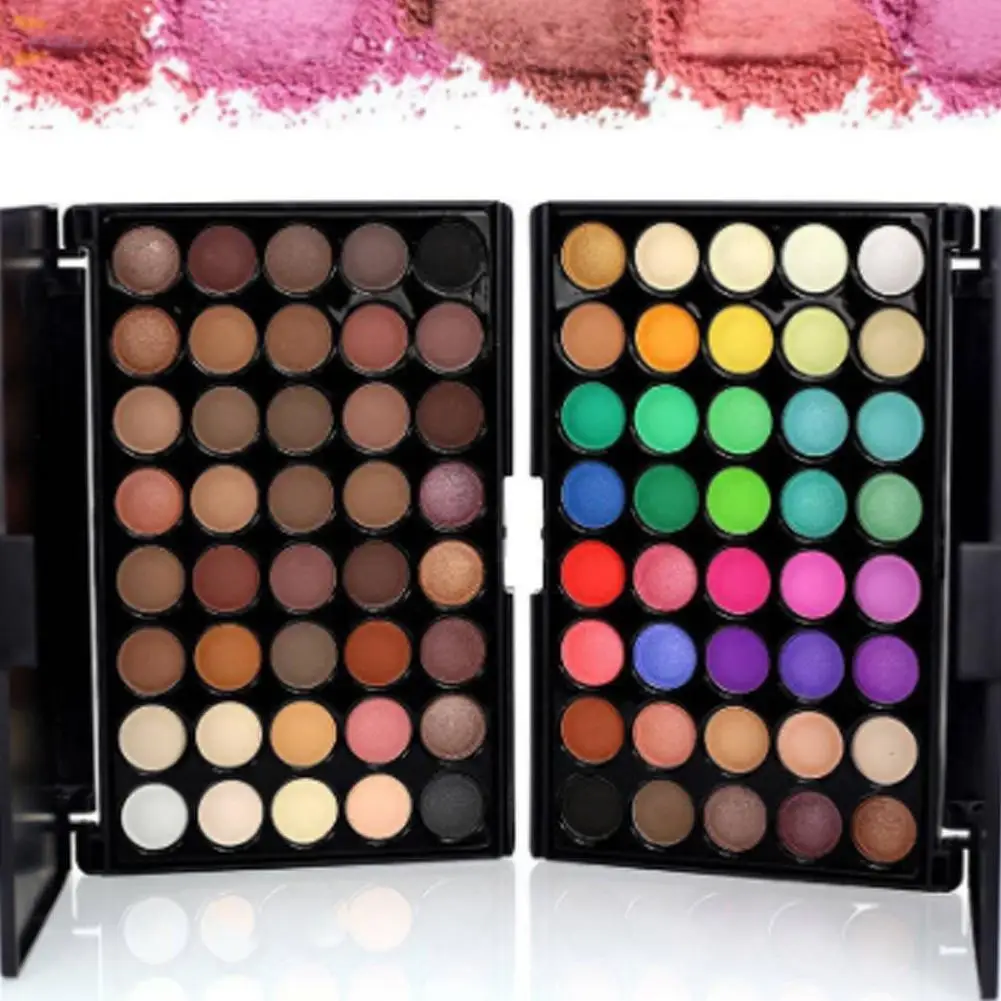 

40 Color Eyeshadow Palette With Makeup Brush Pearlescent Matte Earth Eyeshadow Palette Long Lasting Not Smudge Eye Shadow