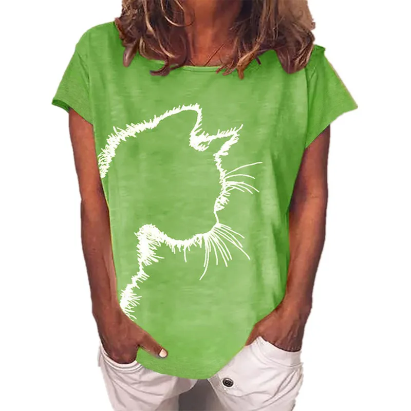 

2021 летняя свободная футболка, Винтажная футболка, топы с принтом, женская футболка, уличная одежда с коротким рукавом