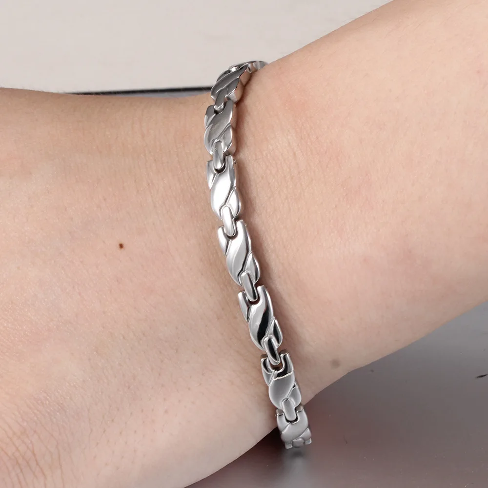 Черный магнитный браслет мужские браслеты из нержавеющей стали для женщин