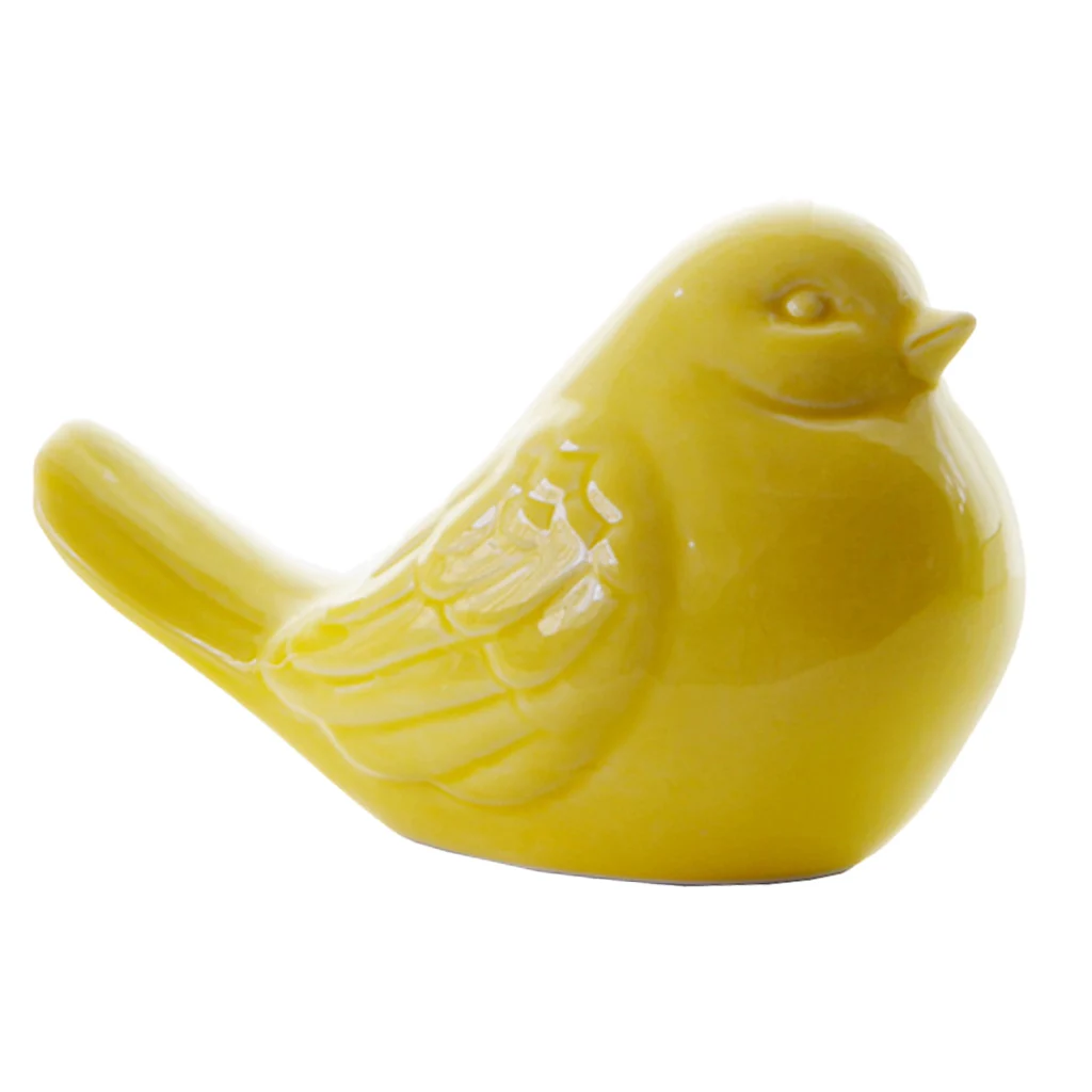 Ceramic Bird Ornament Porcelain Statues Figurine Home Decor -Yellow | Дом и сад
