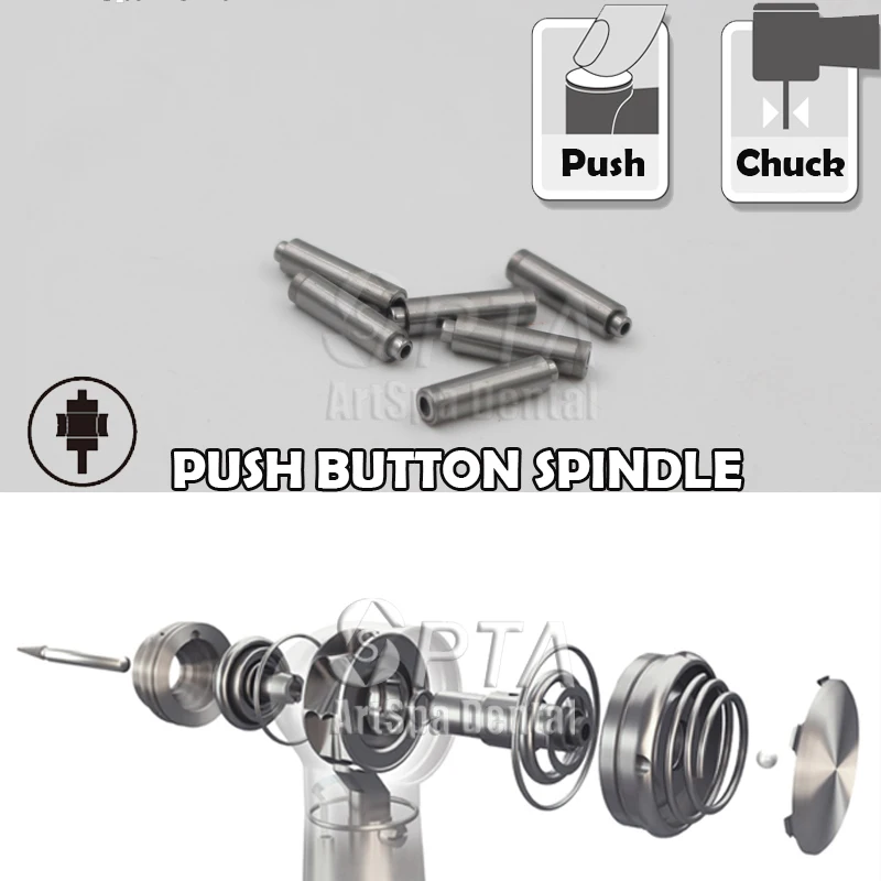 5PCS High Speed Air Turbine Handpiece Push Button Spindle Cartridge Rotor Spare Part For Dental Drill Axis Bur Holder Shalf