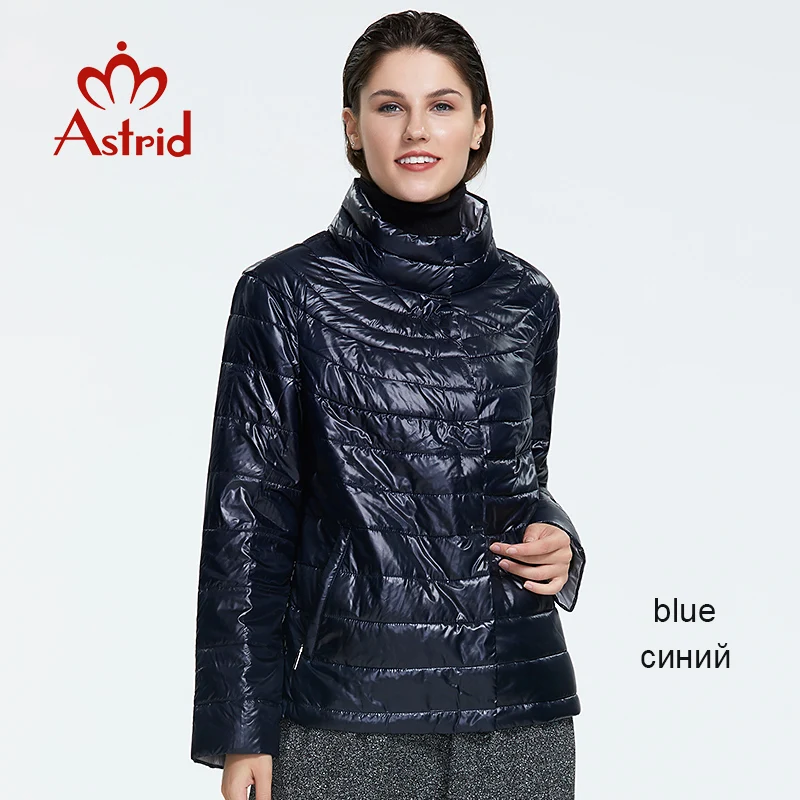 23 dark blue Astrid Осень новое поступление топ синий плюс размер стоячий воротник легкий короткий стиль парка с кнопками осенняя к уртка для женщин AM-1999 - Цвет: 23 dark blue
