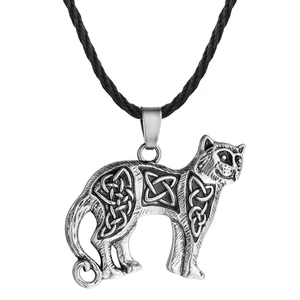 WANGAIYAO New Viking Mens Slavic Necklace Animal Keitel Meow Pendant Necklace Fashion Holiday Fashion Jewelry Gift