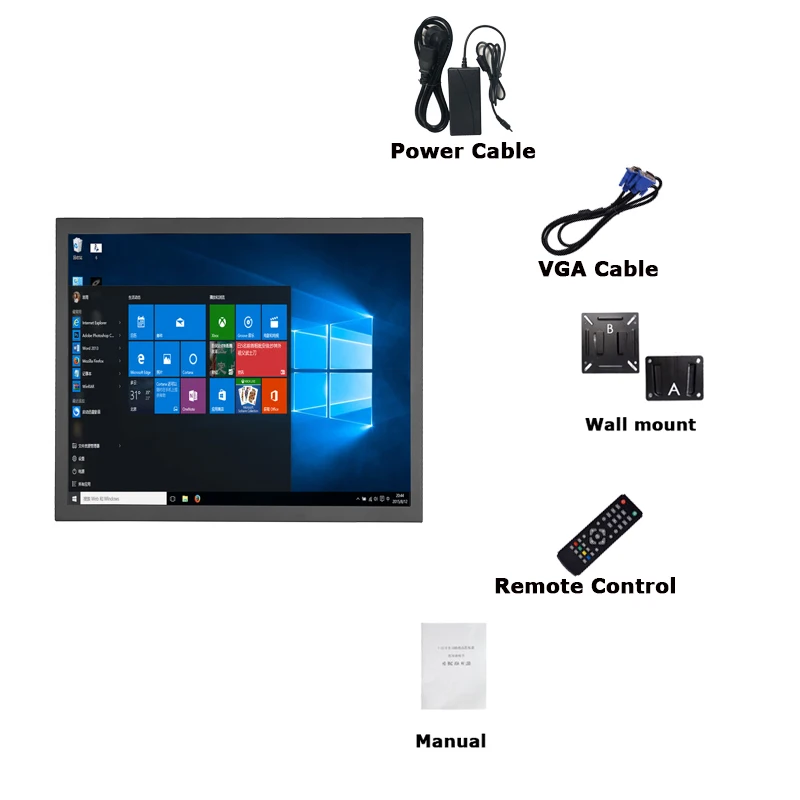 1" промышленные настенные металлические ЖК-мониторы с HDMI/BNC/VGA/AV/USB