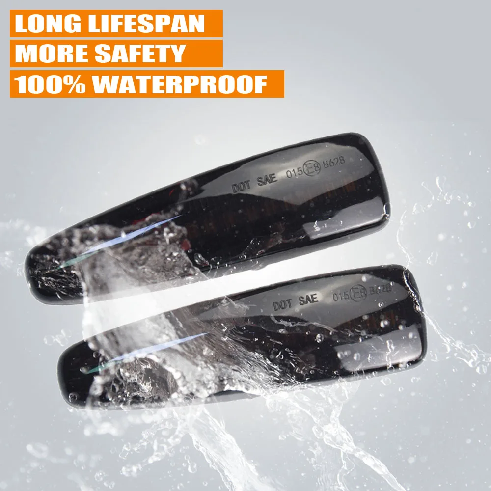 2 шт. Янтарный Динамический светодиодный боковой маркер для крыла поворотный