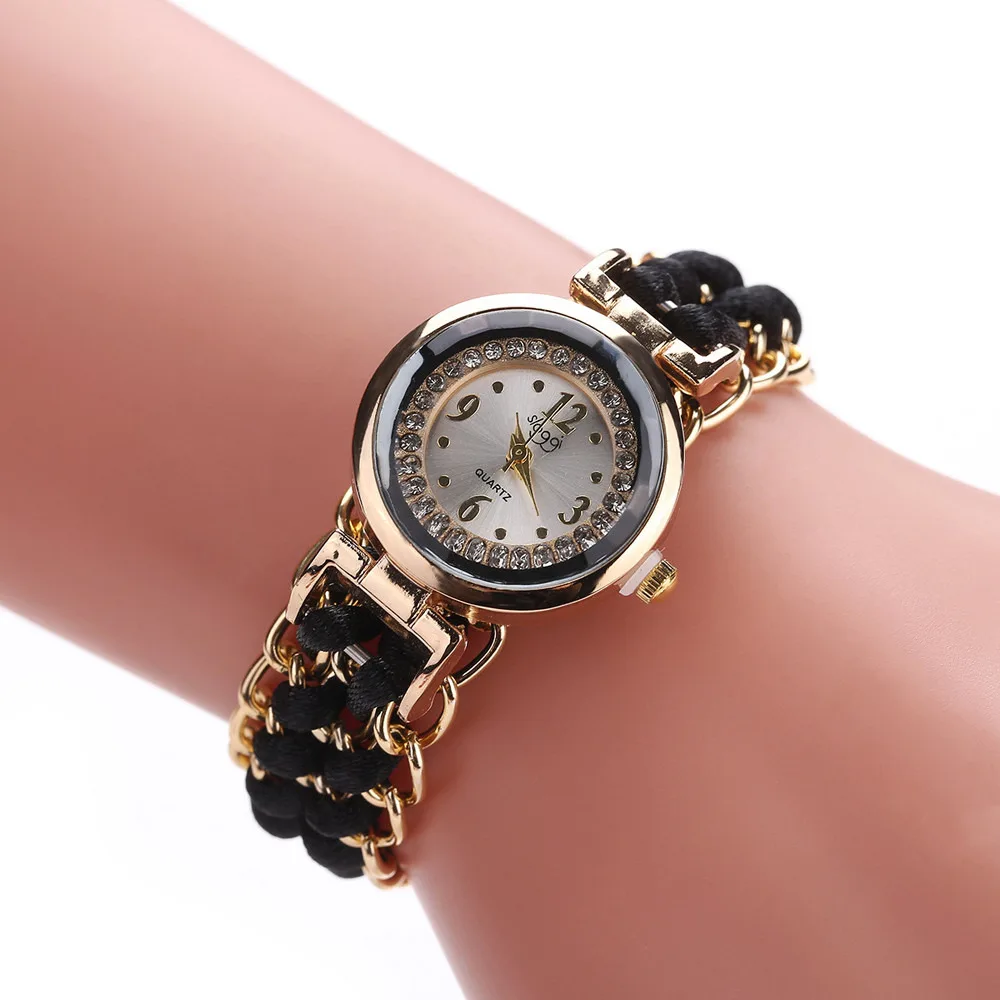

watch for women Knitting Rope Chain Winding Analog Quartz Movement Wrist Watch Reloj Mujer Top Brand
