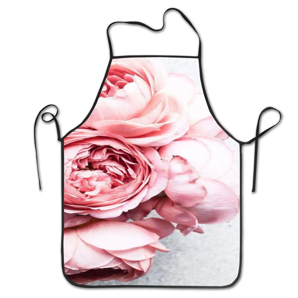 

Bib Aprons for Woman Cooking Apron Peony Flower Chief Apron Home Easy Care for Kitchen, BBQ, and Grill