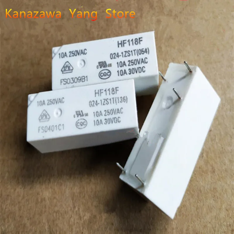 10 шт. HF118F 024-1ZS1T HF118F 024 1ZS1T заменитель JQX-118F 024-1ZS1T 5-контактный 10A 250VAC мини преобразования реле