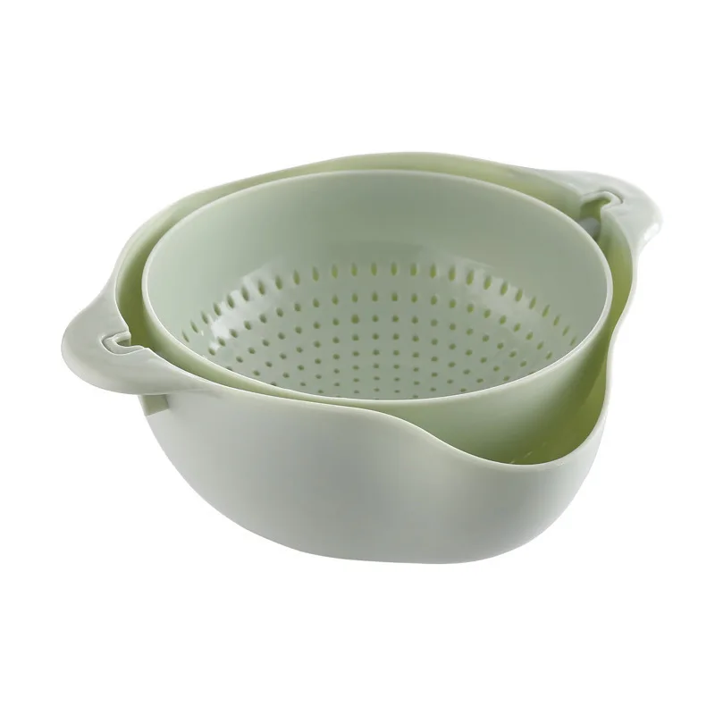 

Creative Double Layer Drainage Basket Rice Bowl Plastic Cleaning Vegetable Basket Kitchen Fruit And Vegetable Washing Basket
