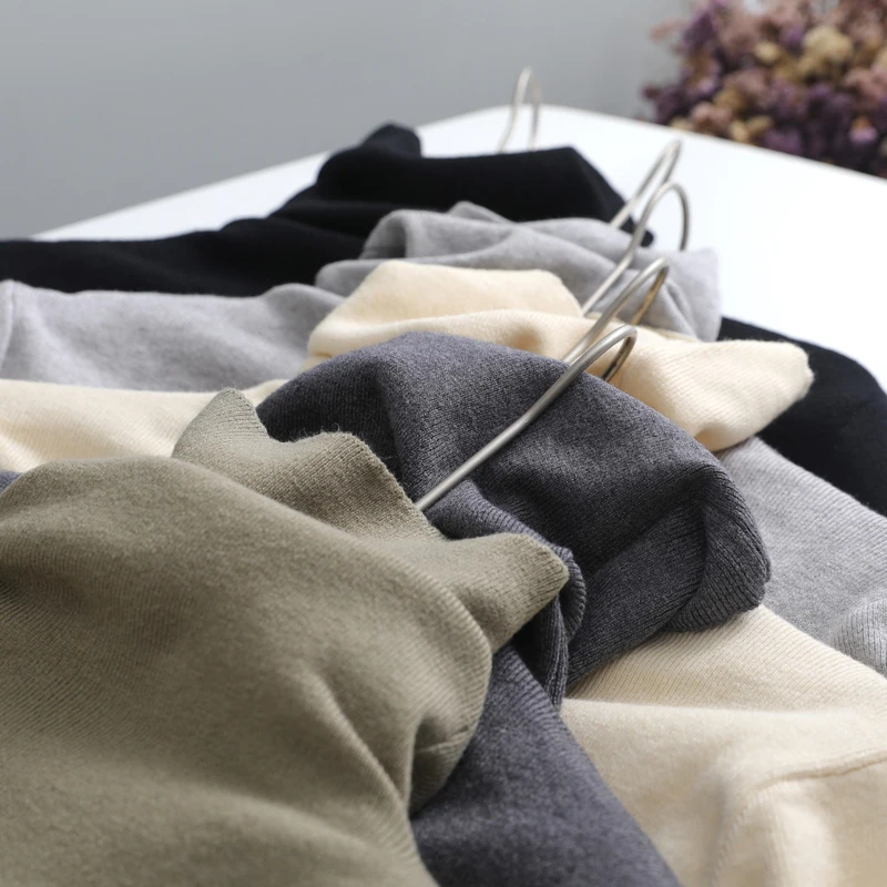 2019 casual spring autumn Pile collar weater pullovers Women basic loose patchwork sweater female turtleneck knit jumper | Женская