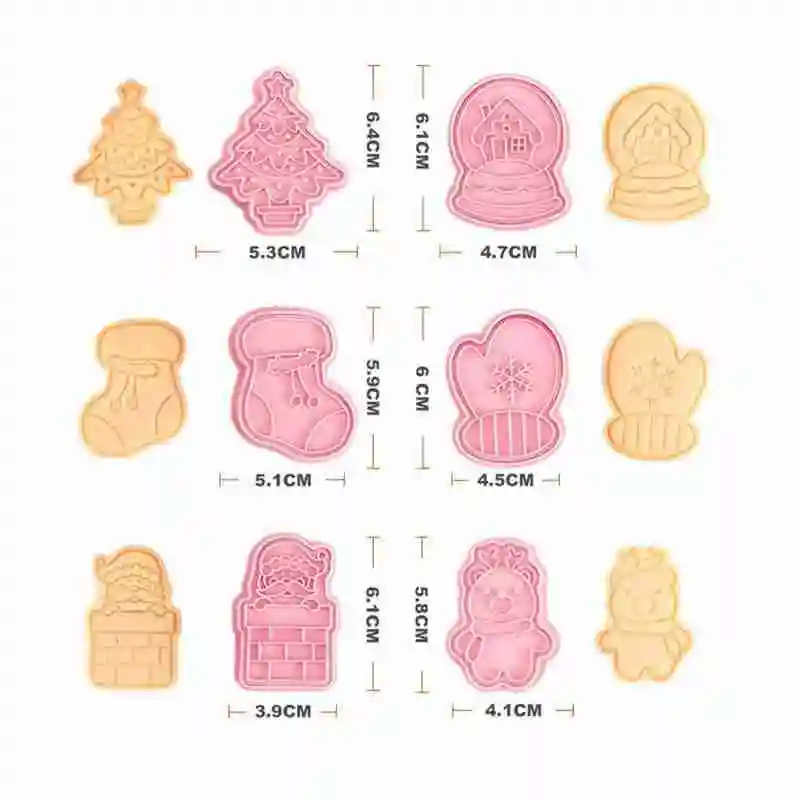 

6Pcs/set Christmas Cartoon Shape Cookie Fondant Cutter Cookie Molds DIY Christmas Tree Decorating Baking Cooking Tools