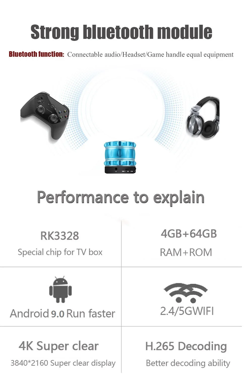 ТВ приставка H96 MAX PLUS Android 9,0 4G 64GB Rockchip RK3328 поддержка 1080p 4K Google Play Store Netflix Youtube 16GB 32GB Smart tv bo