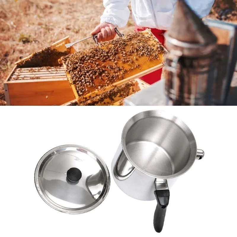 

Bee Wax Melting Pot Stainless Steel Beeswax Pouring Pots with Handle Candle Making Melt Tools