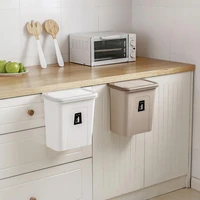 Kitchen Cabinet Door Hanging Waste Bin Trash Can Wall Mounted Folding Garbage Can Car Bathroom Toilet Waste Storage Bin With Lid