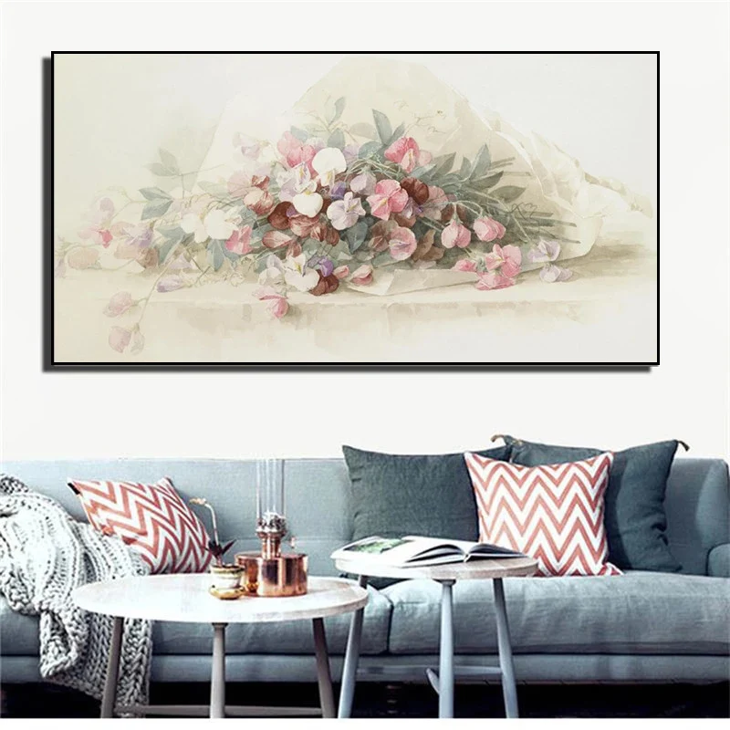 

Large Size Abstract Flowers Canvas Painting Pop Art Posters And Prints Modern Flowers Pictures For Living Room Home Decoration