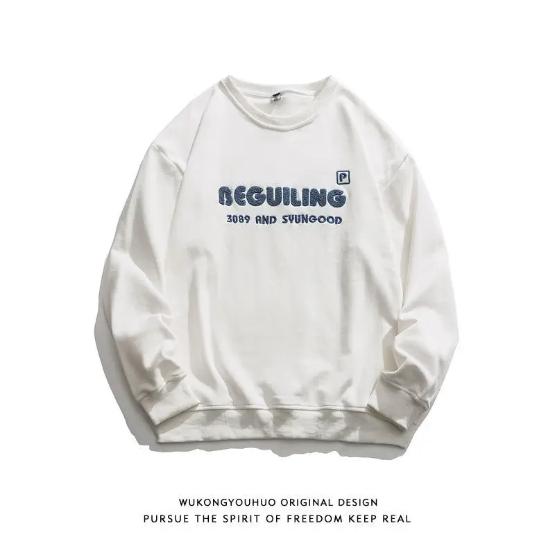 

Autumn 2021 new hanba printed sweater women's fashion brand loose couple casual versatile hoodless round neck top