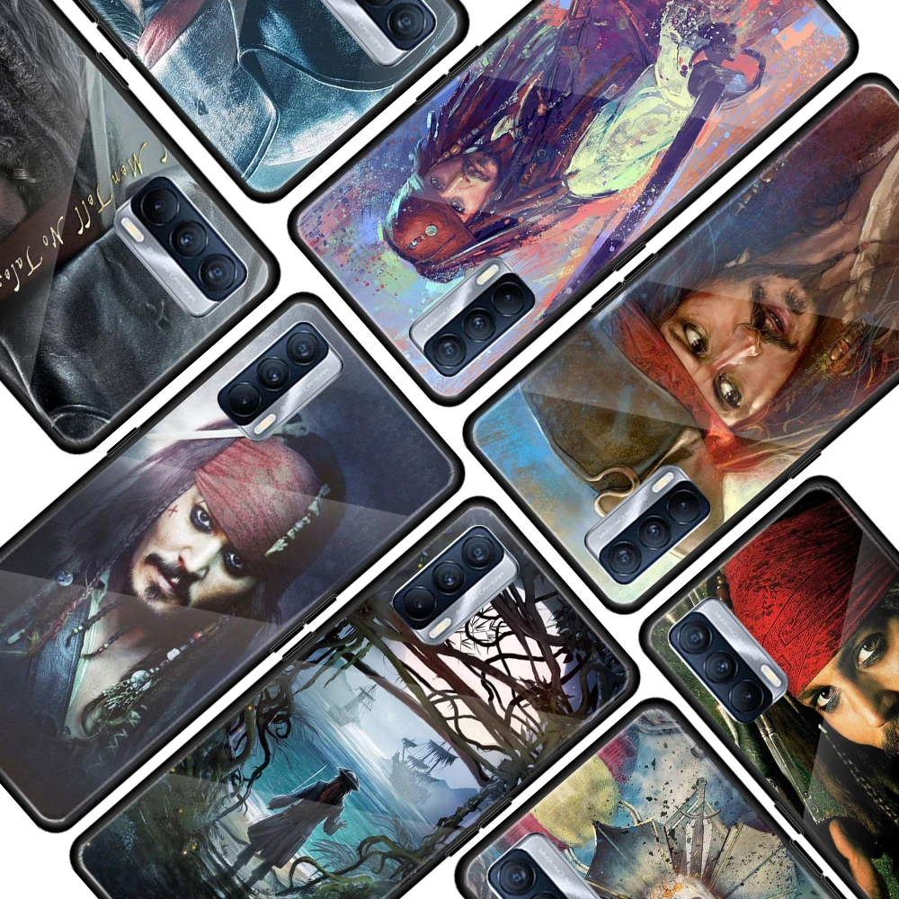 

Disney Pirates of the Caribbean for OPPO Realme 7i 7 6 5 Pro C3 XT A9 2020 A52 Find X2Lite Luxury Tempered Glass Phone Case