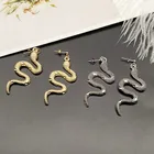 Серьги-гвоздики в виде змеи, серьги золотого и серебряного цвета в стиле панк, популярные серьги в виде животных, подарок для друга, оптовая продажа