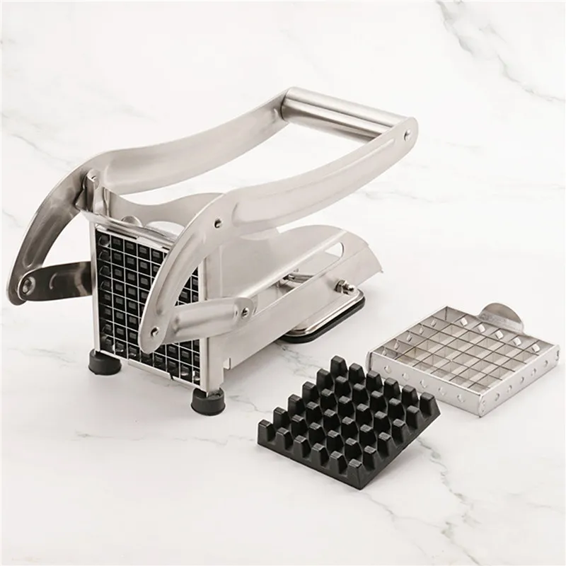 

French Fry Cutter with 2 Blades Stainless Steel Potato Slicer Cutter Chopper Potato Chipper For Cucumber Carrot
