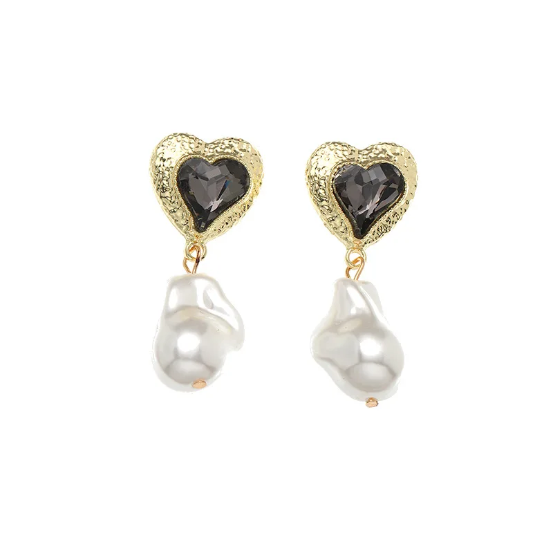 

earrings for women Fashion accessories to restore ancient ways the baroque pearl earring love heart-shaped glass earrings