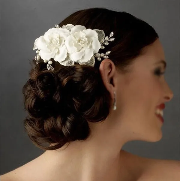 Модная пряжа для невесты гребень волос с цветами девочек вечерние Цветочные