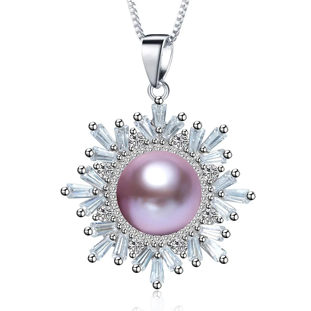 Женское Ожерелье с большим пресноводным жемчугом подвеска из стерлингового