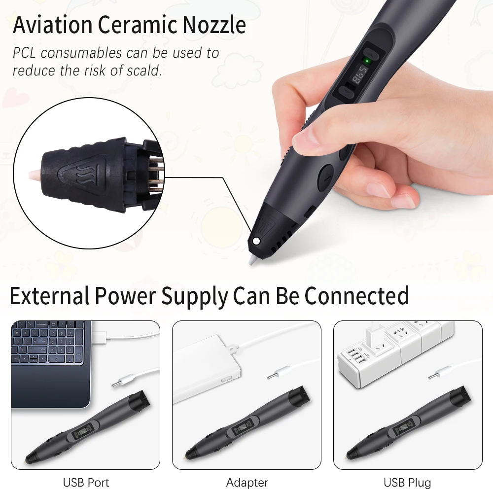 Enotepad SL300A 3d pen LCD Screen consumable PCL PLA ABS filament 1.75mm with USB cable excellen painting | Компьютеры и офис