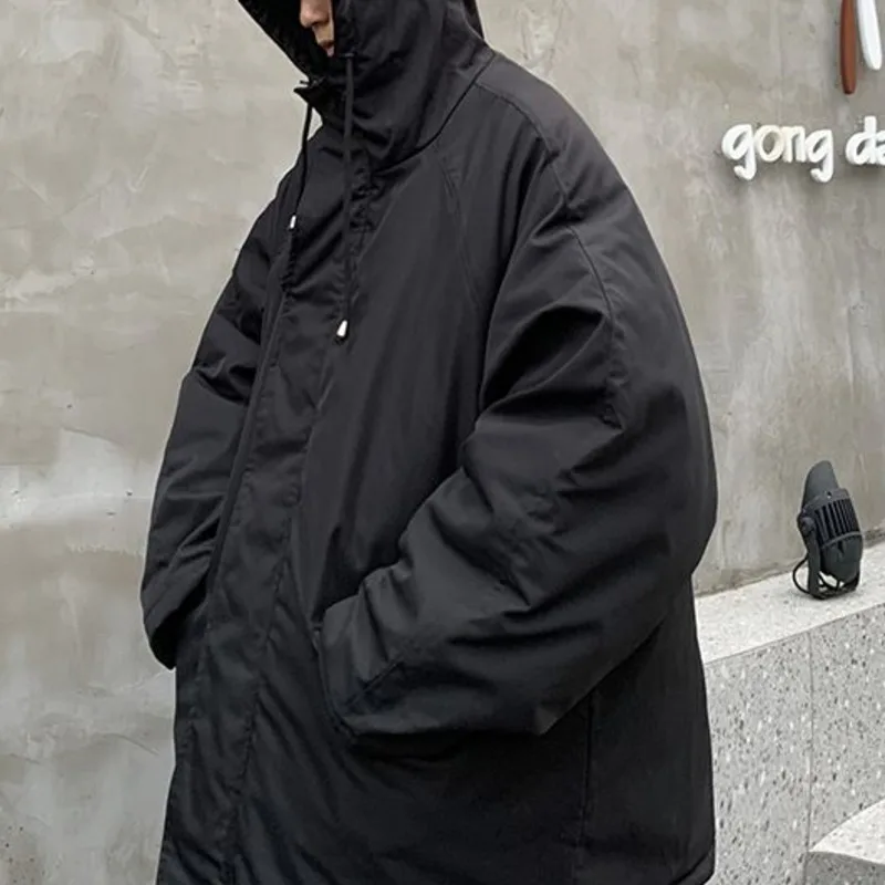 

Winter Jacket Men's Warm Fashion Casual Thick Black Hooded Coat Parka Men Wild Loose Korean Short Coat Mens Clothes M-2XL