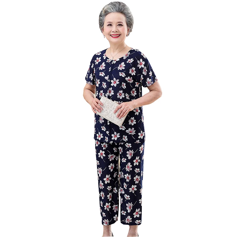 

Женский комплект из двух предметов, свободный костюм с принтом и короткими рукавами, с круглым вырезом, брюки, лето размера плюс