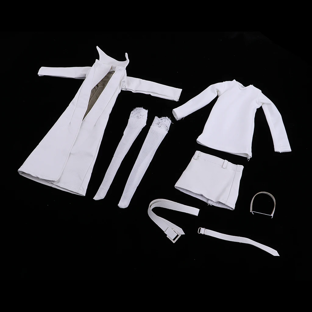 

1/6 Scale PU Leather Overcoat Costumes Set for 12 inch HT, PH, JIAOU, CY Girls Female Body
