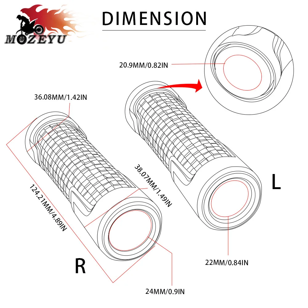 Мотоцикл 7/8 &quot22 мм Упоры для рук на руль велосипеда точность CNC обработанный