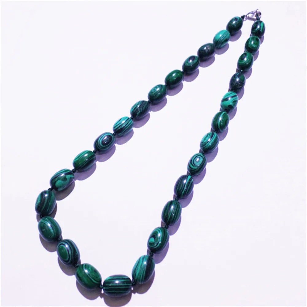 

1 нить/28 шт. 14x10 мм Оптовая Продажа DIY модные ювелирные изделия Зеленый Малахит ожерелье с кулоном длиной 210 мм S1110