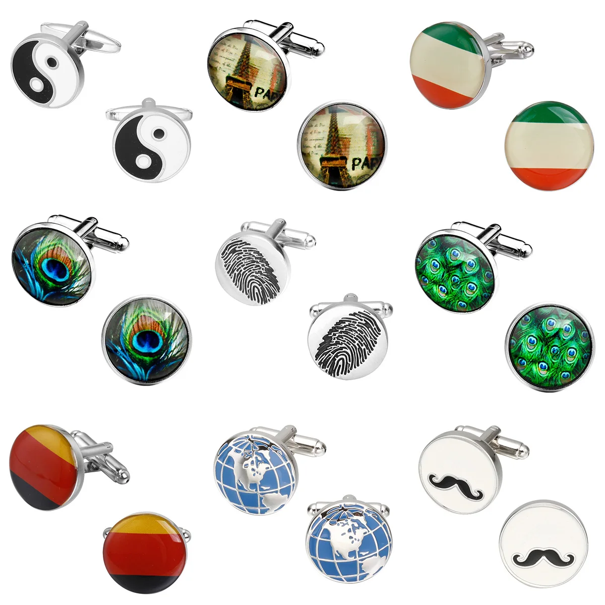 

National Flag Enamel Cuff link Button Quality shirt cufflink for mens Luxury Wedding bouton manchette mens cufflinks