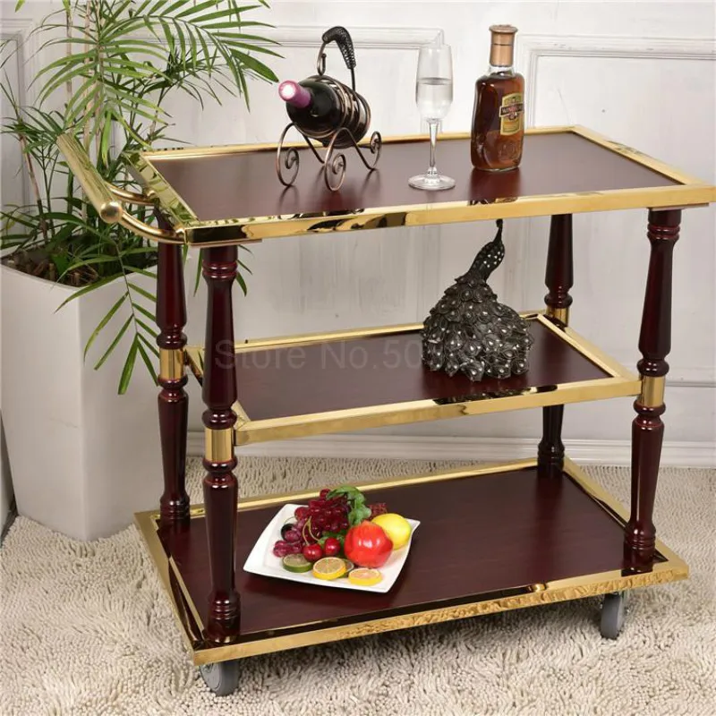 Винная трехслойная стальная Корзина для столовой мобильная Доставка еды