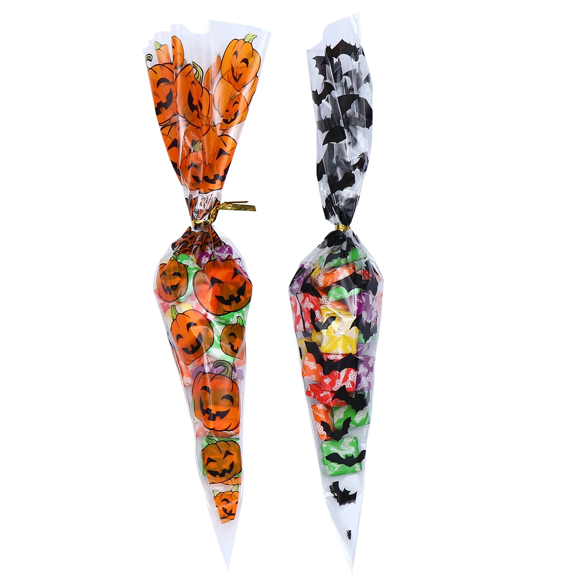 100/200 шт конусные мешки на Хэллоуин треугольные конфетные пакеты вечерние