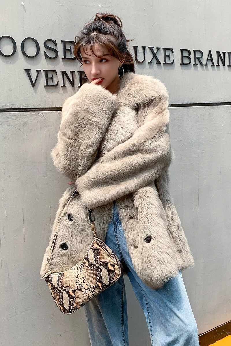 Новинка 2020 пальто из натурального меха Женское зимнее овечьей шерсти Женская