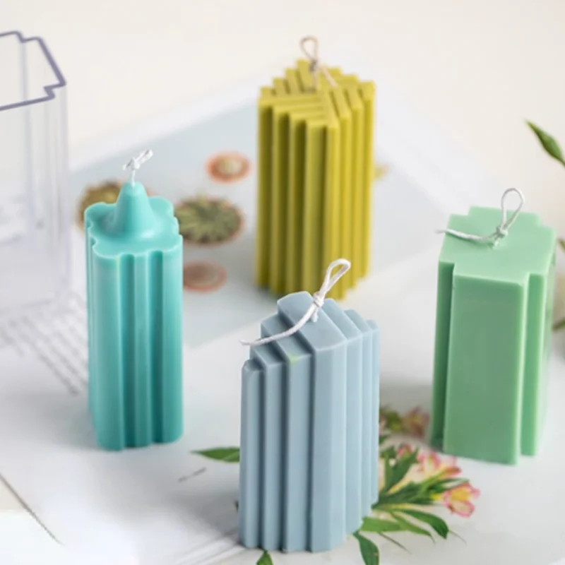 

Square Castle Church Head Acrylic Candle Mold Geometric Handmade Candle Making DIY Tool Soap Caly Mold Gift Craft Home Supplies