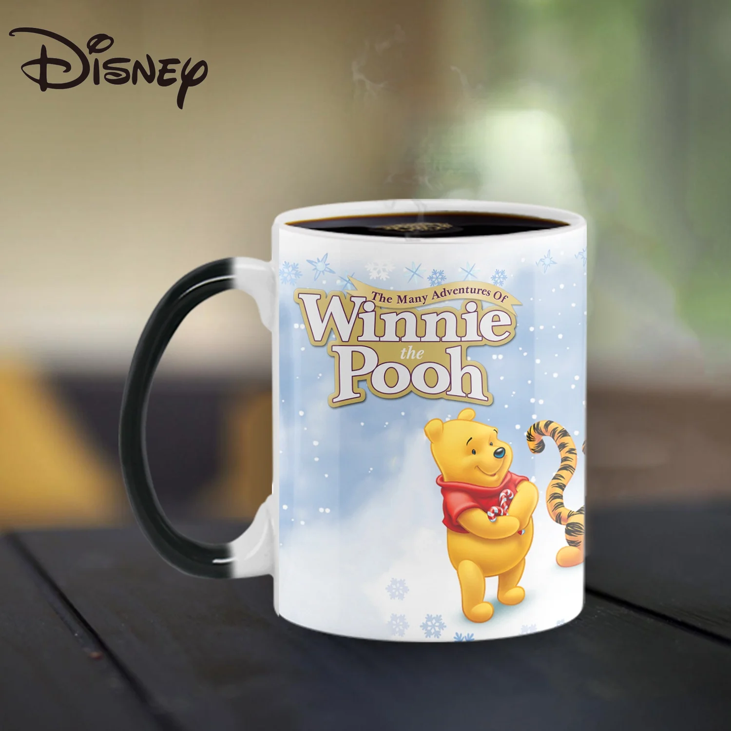 

Чашка Disney Mark, Винни-Пух, Рождественская серия, меняющая цвет костяной фарфоровая чашка, вместительная кофейная чашка, молочная чашка