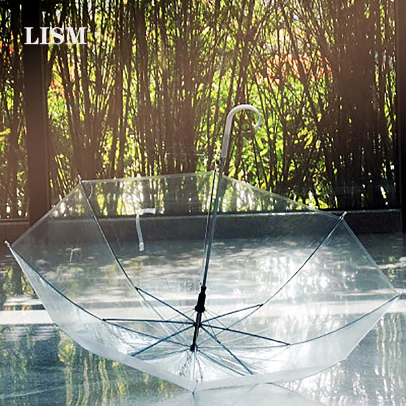 2019 необычный прозрачный зонтик Танцевальное представление с длинной ручкой для