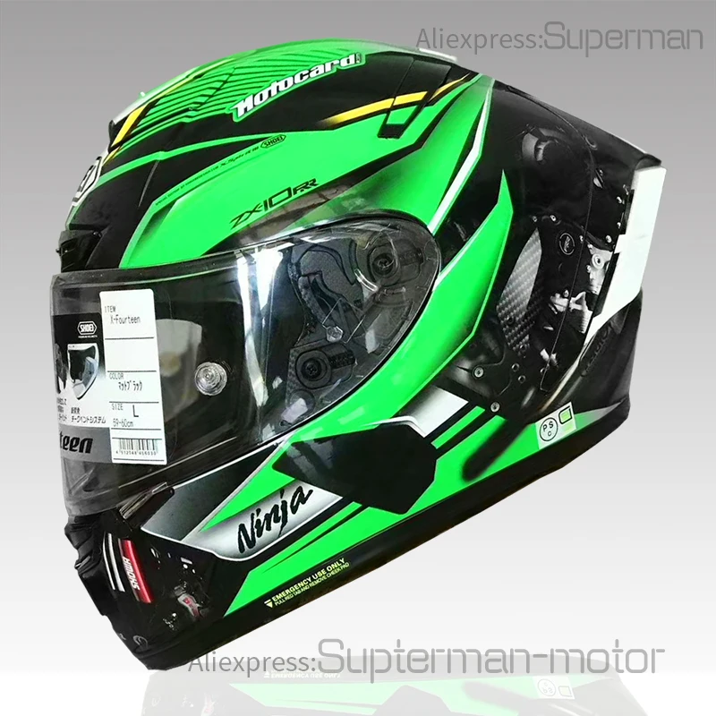 

Full Face Motorcycle helmet X14 marquez green KAWAZX-10RR motor helmet Riding Motocross Racing Motobike Helmet